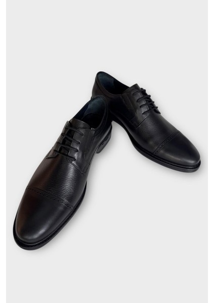 Erkek Hakiki Deri Bağcıklı Ayakkabı Siyah - Füme fırsatları