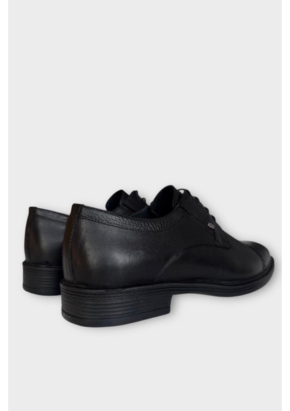 Erkek Hakiki Deri Bağcıklı Ayakkabı Siyah - Füme indirimleri