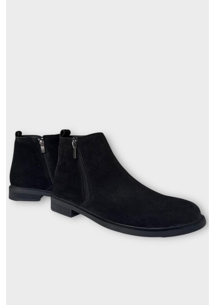 Erkek Hakiki Deri Çift Fermuar Detay Bot Siyah fiyatları