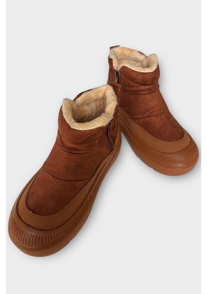 Nubuk Içi Kürklü Kalın Taban Kadın Bot Taba indirimleri