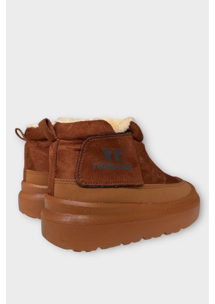 Nubuk Içi Kürklü Kalın Taban Kadın Bot Taba