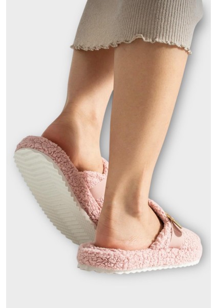 Pofuduk Ses Yapmaz Eva Taban Tokalı Kadın Ev Terliği Pudra fırsatları