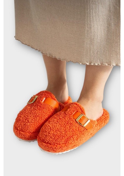 Pofuduk Ses Yapmaz Eva Taban Tokalı Kadın Ev Terliği Turuncu fiyatları