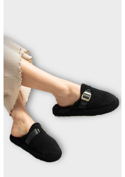 Pofuduk Ses Yapmaz Eva Taban Tokalı Kadın Ev Terliği Siyah fiyatları