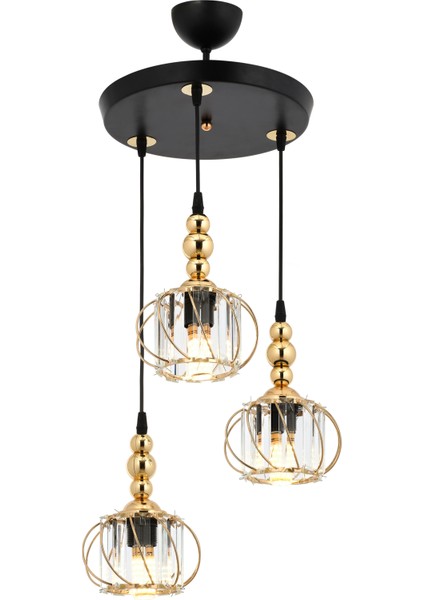 Işıl 3 Lü Sarkıt Avize Kristal Taşlı Modern Dekoratif Aydınlatma fiyatları