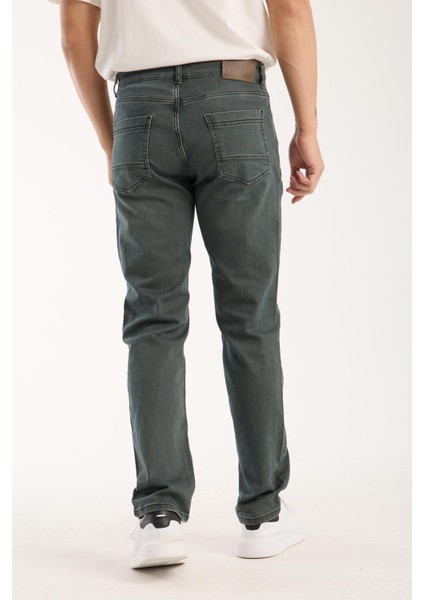 Erkek Regular Fit Likralı Esnek Kot Pantolon - %98 Pamuk %2 Lycra indirimleri