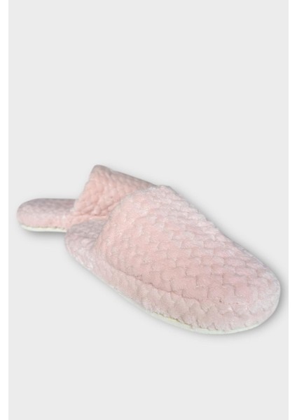 Kadın Zikzak Desen Içi Kürklü Kaymaz Taban Ev Terliği Pudra fiyatları