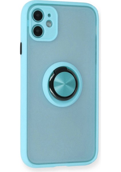 iPhone 11 Kılıf Montreal Yüzüklü Silikon Kapak - Buz Mavi fiyatları