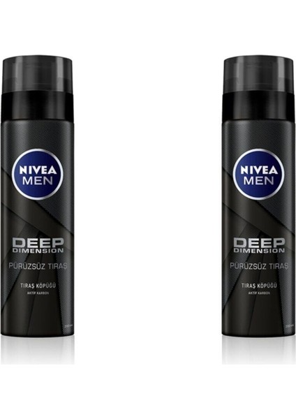 Aktif Karbon Tıraş Köpüğü 200ML, 2'li Paket, Temiz ve Ferah Bir Deneyim