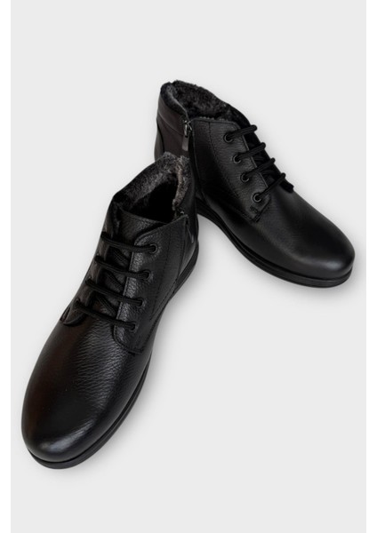 Erkek Hakiki Deri Içi Kürklü Fermuarlı Bot Siyah fırsatları