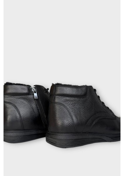 Erkek Hakiki Deri Içi Kürklü Fermuarlı Bot Siyah indirimleri