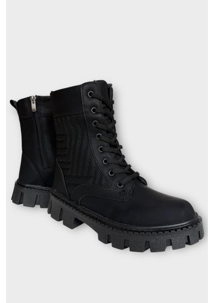 Kışlık Bağcıklı Fermurlı Uzun Kadın Bot Siyah fiyatları