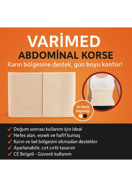 Comfort Adominal Standart 65-120CM Bel Karın Korse - Karın Destekli, Ameliyat Sonrası Kullanım Için Bej Renk 26CM modelleri