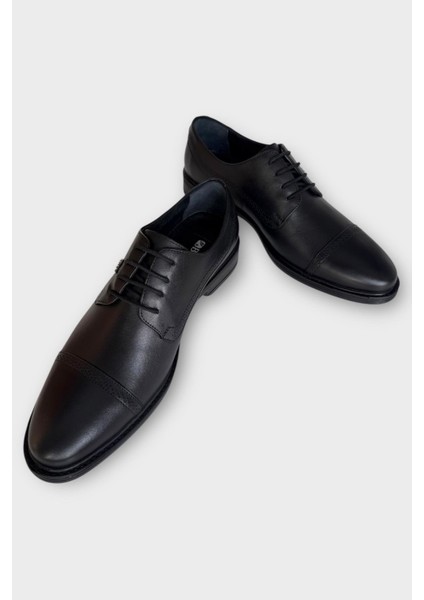 Erkek Hakiki Deri Bağcıklı Ayakkabı Siyah - Füme fırsatları