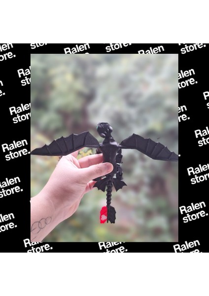 Ejderhanı Nasıl Eğitirsin Gecenin Öfkesi Figür | 20CM | Siyah ( Yüksek Kalite 3D Baskı Pla )