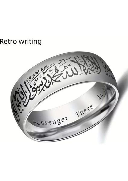 Vintage Ilhamlı 8mm Paslanmaz Çelik Yüzük fiyatları