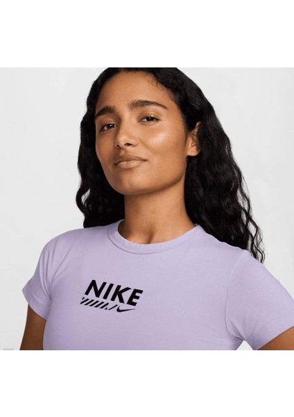 Sportswear Gel Cropped Short-Sleeve Lila Kadın T-Shirt fırsatları