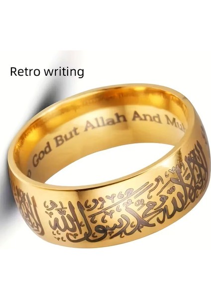 Vintage Ilhamlı 8mm Paslanmaz Çelik Yüzük