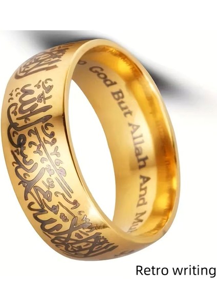 Vintage Ilhamlı 8mm Paslanmaz Çelik Yüzük fiyatları