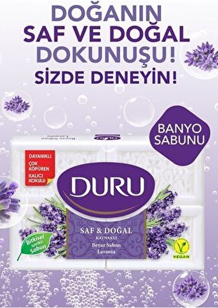 Saf & Doğal Lavanta Kokuya Sahip Beyaz Kalıp Sabun 16 Adet 4X600GR