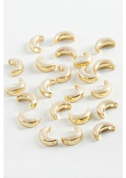 Msa-Shop Hilal Tek Kulp Mineli Bileklik ve Kolye Ucu Aparatı 1 Adet-Sarı