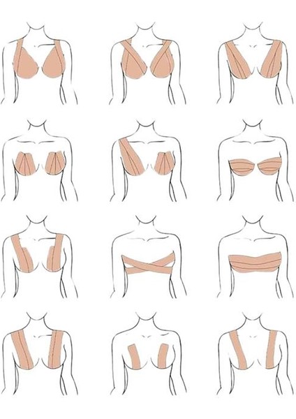 Msa-Shop Toparlayıcı Göğüs Bandı Şekillendirici Ten Rengine Uygun Esnek Hassas Ciltlere Uygun modelleri