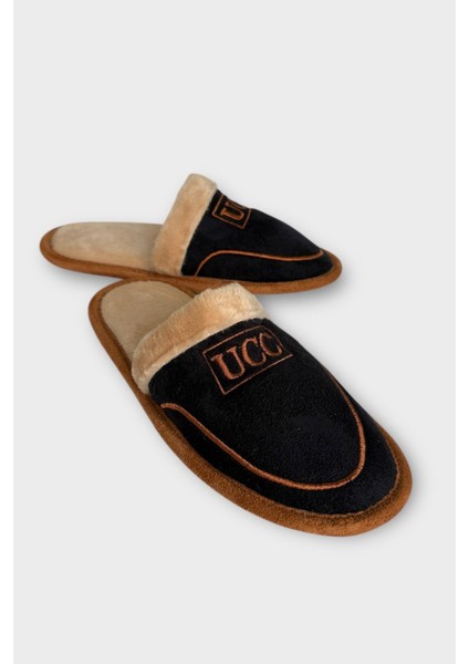 Içi Peluş Kaydırmaz Taban Bohça Unisex Ev Terliği Siyah fiyatları