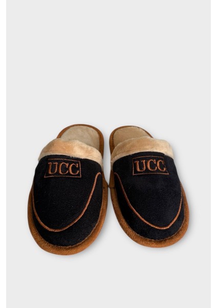 Içi Peluş Kaydırmaz Taban Bohça Unisex Ev Terliği Siyah indirimleri