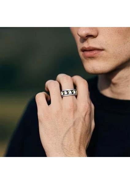 Erkek Şık Kartal Tasarımı Paslanmaz Çelik Yüzük