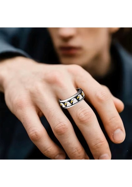 Erkek Şık Kartal Tasarımı Paslanmaz Çelik Yüzük fırsatları