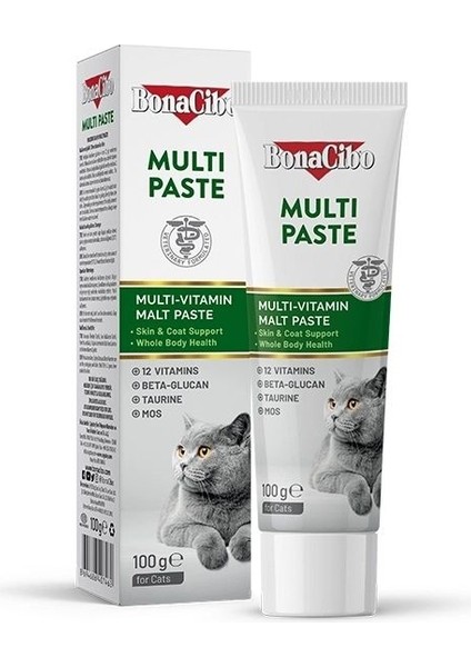 Multi Paste Yetişkin Kediler Için Multivitamin Malt Macun 100 gr