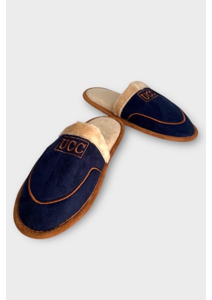 Içi Peluş Kaydırmaz Taban Bohça Unisex Ev Terliği Lacivert fırsatları