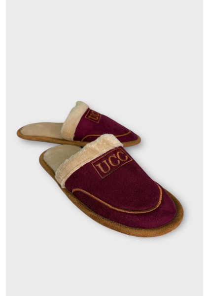 Içi Peluş Kaydırmaz Taban Bohça Unisex Ev Terliği Bordo fiyatları