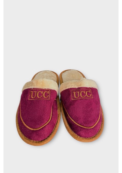 Içi Peluş Kaydırmaz Taban Bohça Unisex Ev Terliği Bordo indirimleri