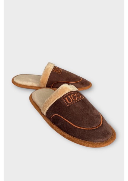 Içi Peluş Kaydırmaz Taban Bohça Unisex Ev Terliği Kahverengi fiyatları