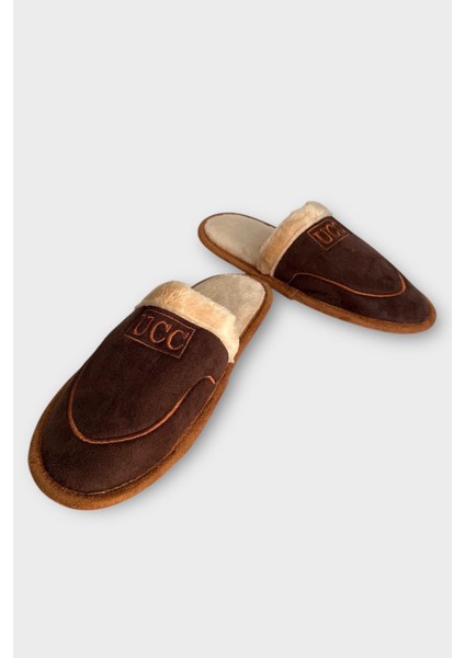 Içi Peluş Kaydırmaz Taban Bohça Unisex Ev Terliği Kahverengi modelleri