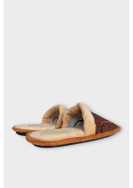 Içi Peluş Kaydırmaz Taban Bohça Unisex Ev Terliği Kahverengi fırsatları