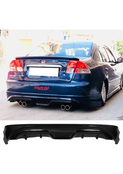 Honda Civic Vtec 2 Custom Arka Ek Difüzör Siyah Plastik 2001 2002 2003 2004 Arka-Difizör-Bodykit-Ek fiyatları