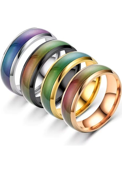 Şık Paslanmaz Çelik Renk Değiştiren Erkek ve Kadın Yüzük fırsatları