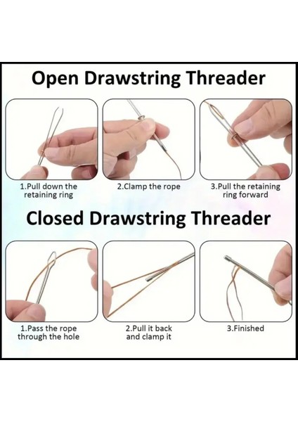 5'li Esnek Uçlu ve Ergonomik Tutmalı Beyaz Iplik Geçirme Aleti Seti modelleri