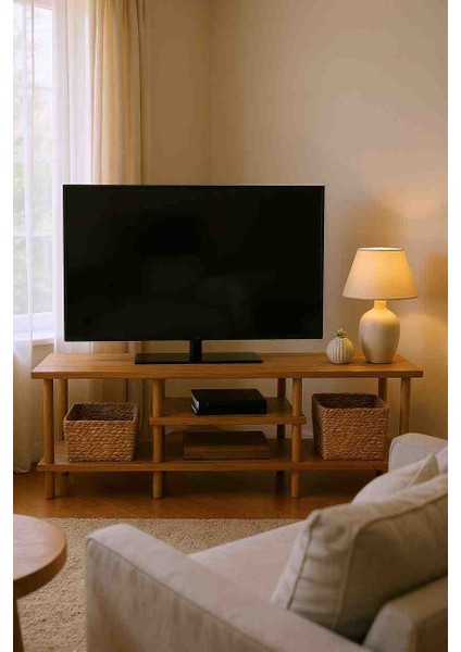 Konsol Modern Tasarım Ahşap Ayaklı Atlantik Çam Desenli 30*43*120CM fırsatları
