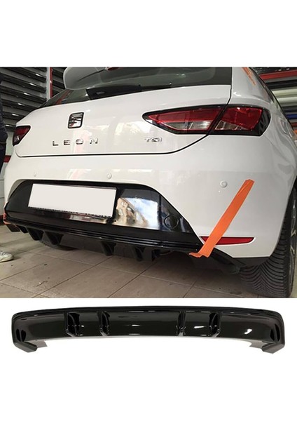 Seat Leon Mk3 Fr Difüzör Parlak Siyah Plastik Çıkışsız 2012-2016 Arka-Difizör-Bodykit-Ek-Karlık
