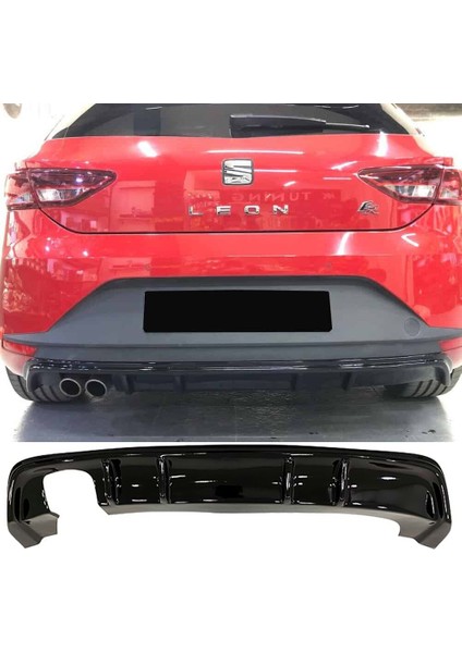 Seat Leon Mk3 Fr Difüzör Parlak Siyah Plastik Sol Çift 2012-2016 Arka-Difizör-Bodykit-Ek-Karlık