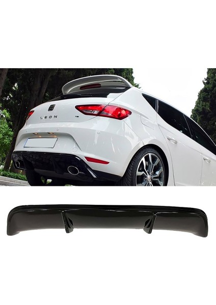 Seat Leon Mk3 Style Difüzör Parlak Siyah Plastik Çıkışsız 2012-2016 Arka-Difizör-Bodykit-Ek-Karlık