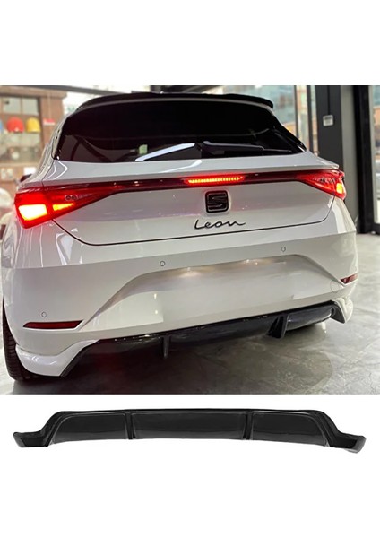 Seat Leon Mk4 Arka Ek Difüzör Siyah Plastik 2020 ve Üzeri Arka-Difizör-Bodykit-Ek-Karlık