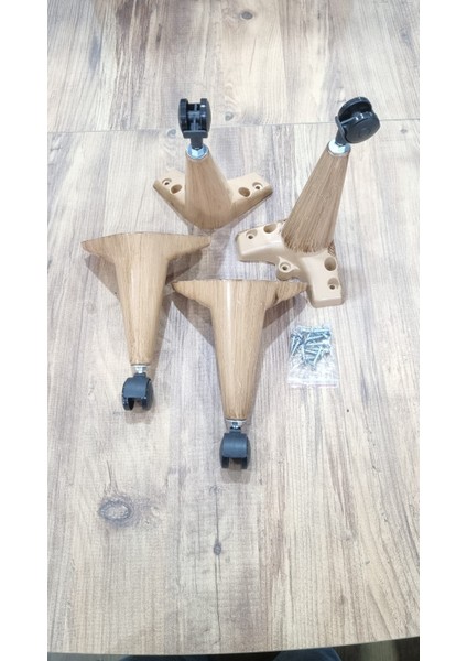 Tekerlekli Sihirli Sehpa Masa Ayağı 360 Derece Dönebilen 20 cm 4 Adet Siyah Vida Hediyeli