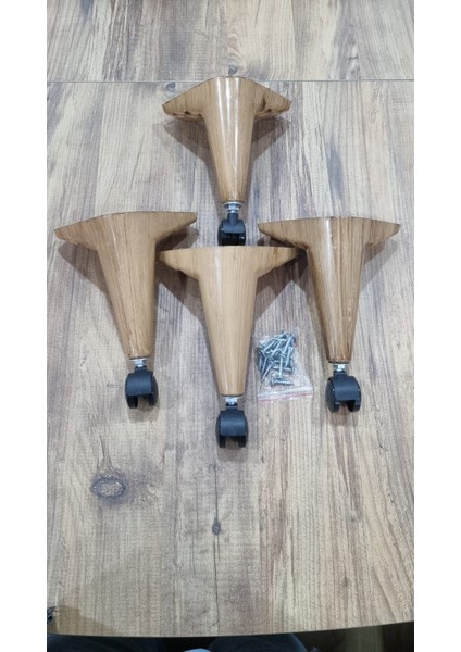 Tekerlekli Sihirli Sehpa Masa Ayağı 360 Derece Dönebilen 20 cm 4 Adet Siyah Vida Hediyeli modelleri