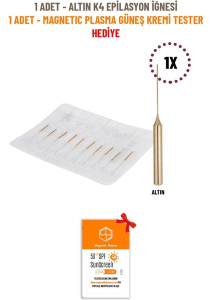 Altın K4 Epilasyon Iğnesi, Hediye Seti ile Güzel ve Konforlu Bakım
