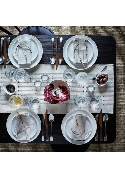 Vararv Servis Örtüsü Natürel Koyu Gri 35 x 150 cm