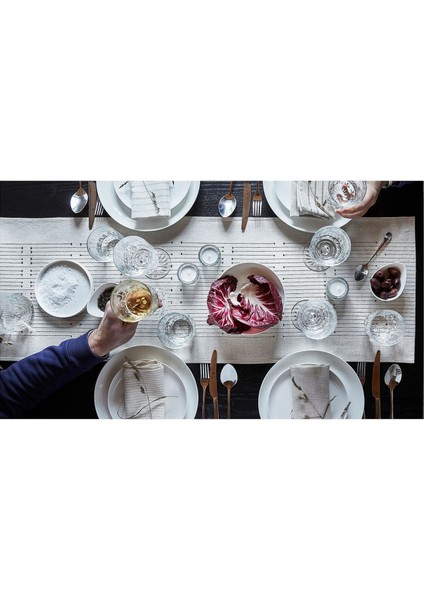 Vararv Servis Örtüsü Natürel Koyu Gri 35 x 150 cm